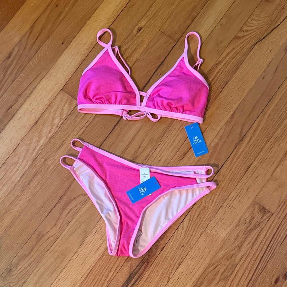 Cupshe Vibrant Pink Bikini Set